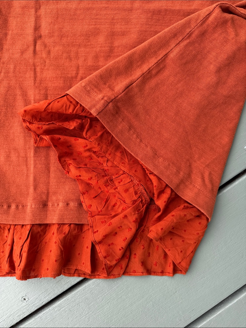 LOFT Orange Eyelet Hem Short Sleeve Top - Picture 4 of 7
